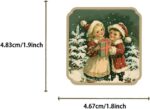 A collection of 50 unique vintage Christmas-themed vinyl stickers with various festive designs, suitable for decorating.