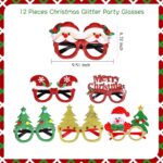 A collection of 24 colorful Christmas-themed headbands and glasses, featuring Santa, reindeer, snowmen, and Christmas tree de