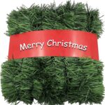 Two rolls of Wewymewo 50-foot green artificial Christmas garlands with bendable wire, suitable for indoor and outdoor holiday