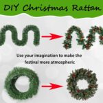Two rolls of Wewymewo 50-foot green artificial Christmas garlands with bendable wire, suitable for indoor and outdoor holiday